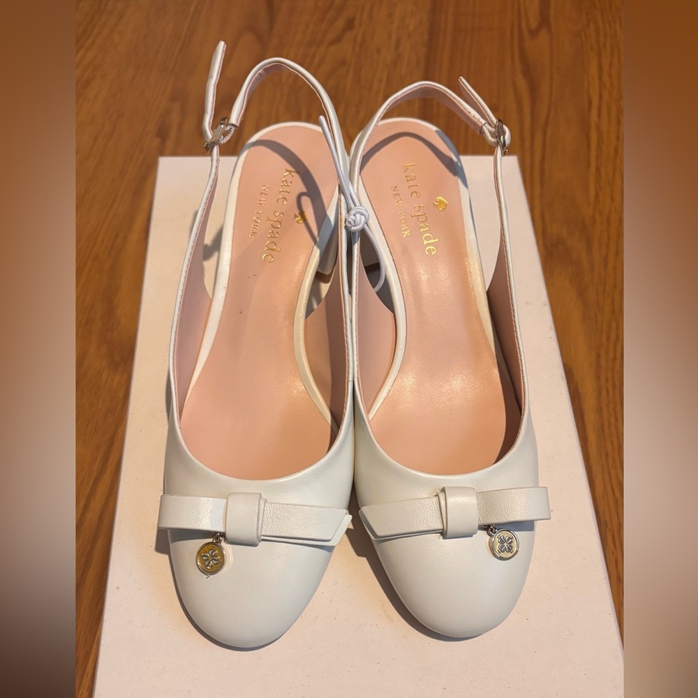 Kate Spade Cream Slingback Heels NWOT